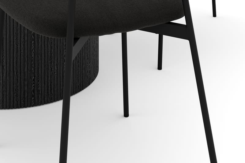 Uppveda Spisebord 120 cm Rund med 4 stk Lowe Matstkol|Svartar - Svart/Hvit - Møbler - Bord - Spisegrupper