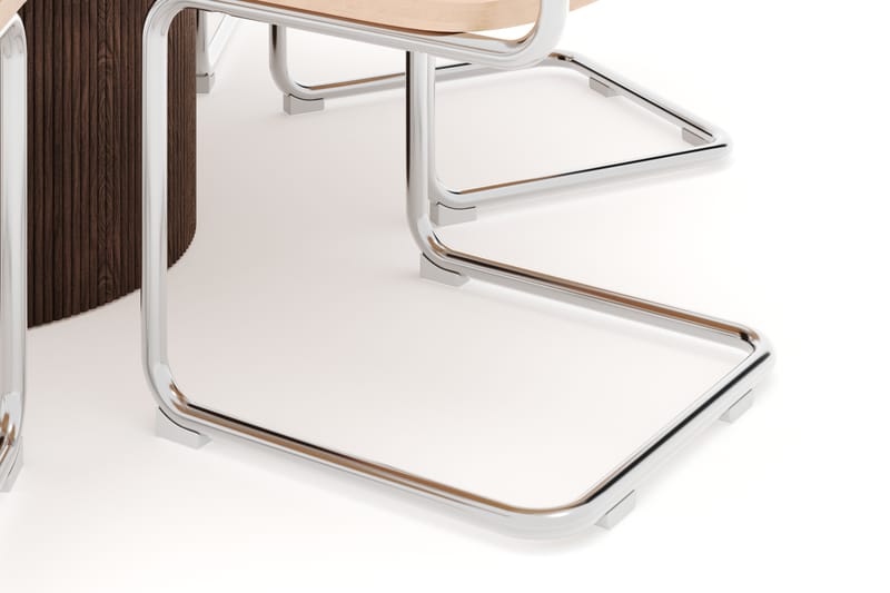 Uppveda Spisebord 120 cm Rund med 6 stk Build Matstkolar - Brun - Møbler - Bord - Spisegrupper