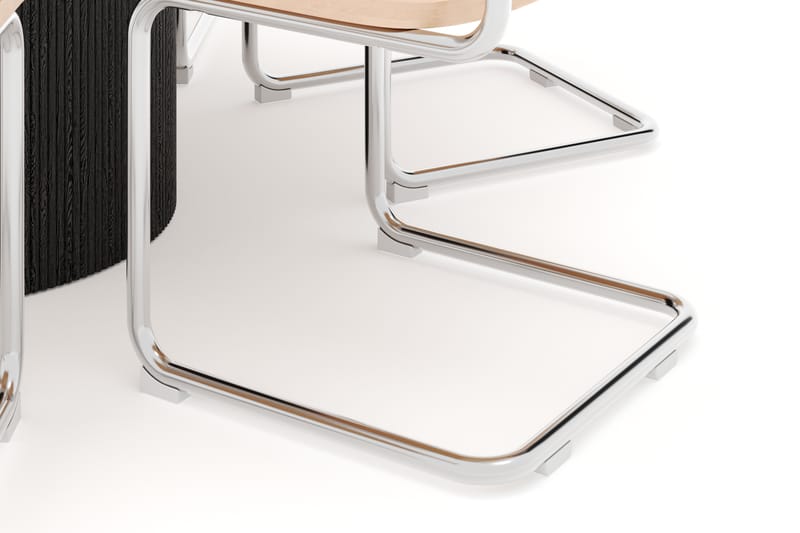 Uppveda Spisebord 120 cm Rund med 6 stk Build Matstkolar - Svart/Hvit - Møbler - Bord - Spisegrupper