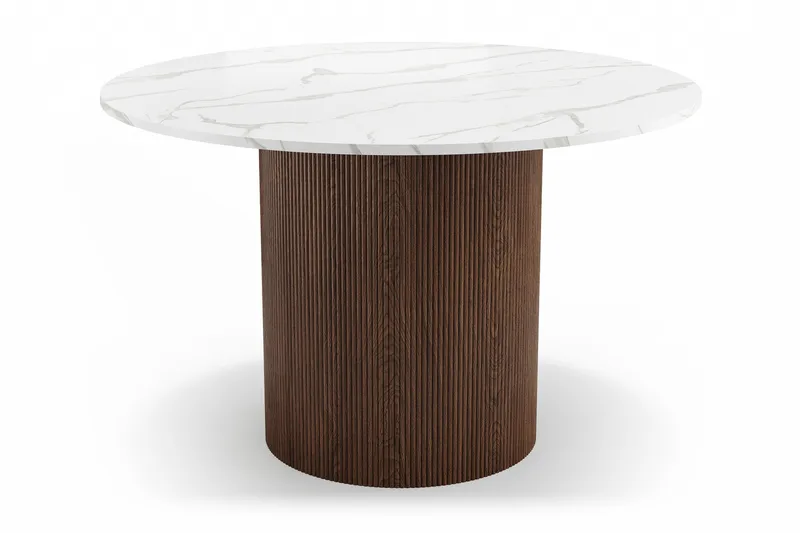 Uppveda Spisebord 120 cm Rundt med 4 Gemmiano Stoler - Brun - Møbler - Bord - Spisegrupper