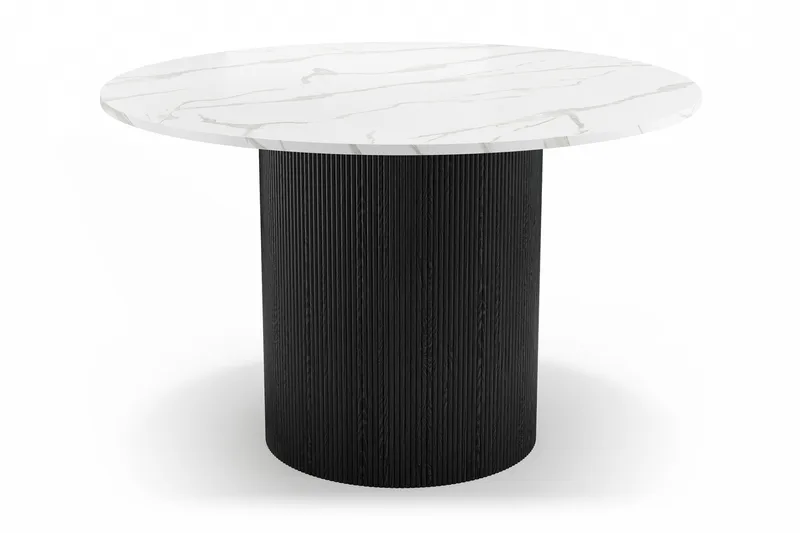 Uppveda Spisebord 120 cm Rundt - Svart/Hvit - Møbler - Bord - Spisebord & kjøkkenbord