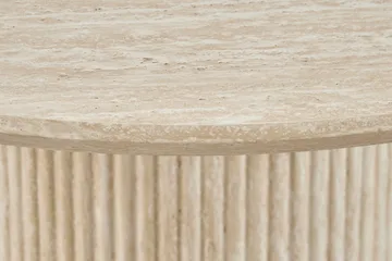 Uppveda Spisebord Rundt 120 cm Travertin Utseende - Møbler - Bord - Spisebord & kjøkkenbord