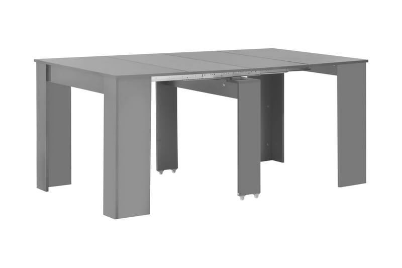 Uttrekkbart spisebord høyglans grå 175x90x75 cm - Grå - Spisebord & kjøkkenbord