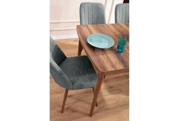 Uttrekkbart spisebord- og stolsett (5 deler) Homitis Lidyana (130 x 76 x 80 cm) Grå - Møbler - Bord - Spisegrupper