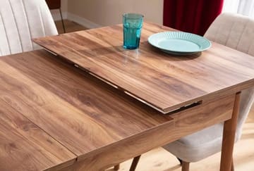 Uttrekkbart spisebord- og stolsett (5 deler) Homitis Lidyana (130 x 76 x 80 cm) Krem - Møbler - Bord - Spisegrupper