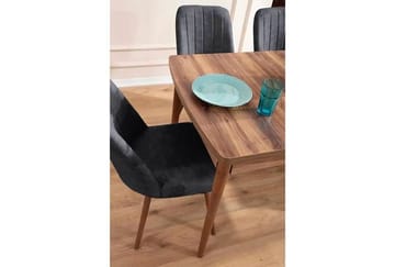 Uttrekkbart spisebord- og stolsett (7 deler) Homitis Lidyana (130 x 76 x 80 cm) Antrasitt - Antrasitt - Møbler - Bord - Spisegrupper