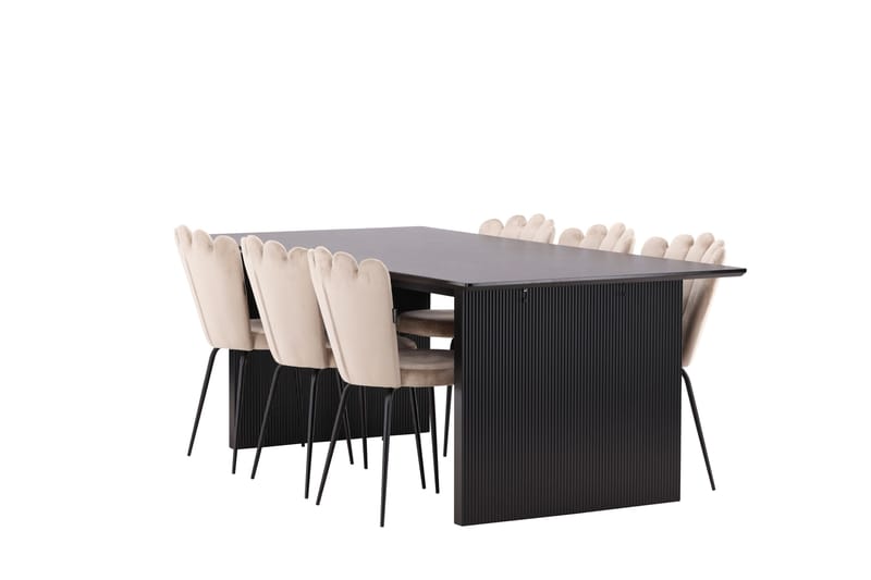 Vail Matgruppe 200 cm Rektangulær med 6 Limhamn stoler - Beige - Møbler - Bord - Spisegrupper