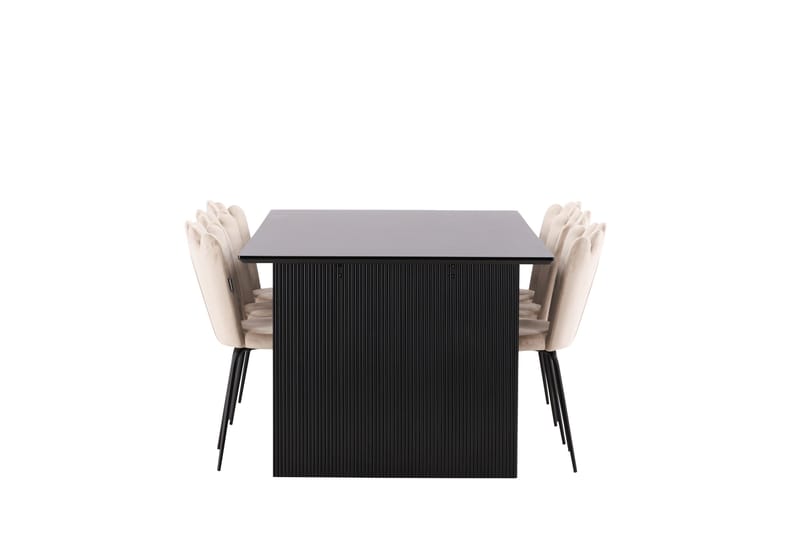 Vail Matgruppe 200 cm Rektangulær med 6 Limhamn stoler - Beige - Møbler - Bord - Spisegrupper