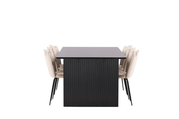 Vail Matgruppe 200 cm Rektangulær med 6 Limhamn stoler - Beige - Møbler - Bord - Spisegrupper