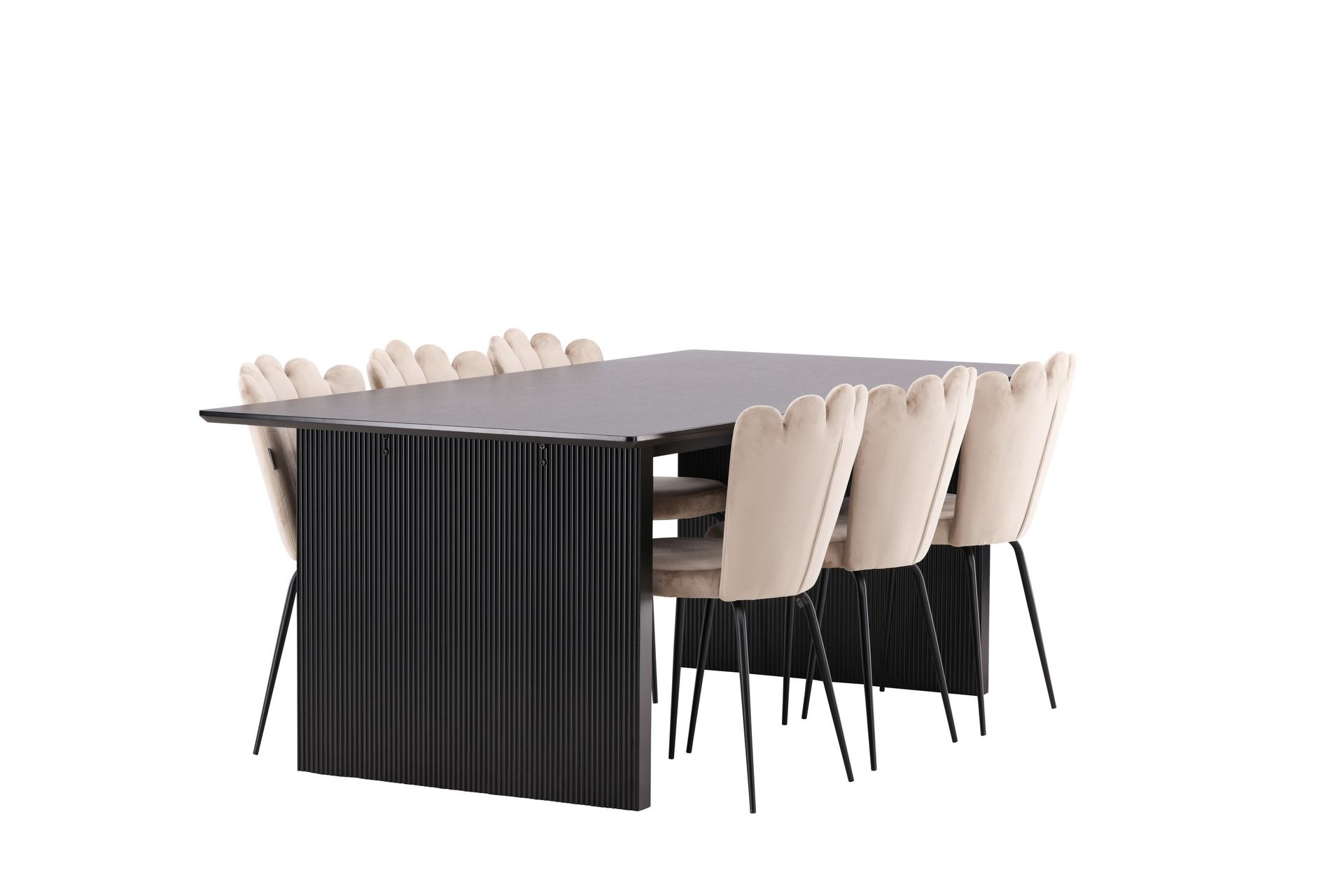 Vail Matgruppe 200 cm Rektangulær med 6 Limhamn stoler - Beige - Møbler - Bord - Spisegrupper