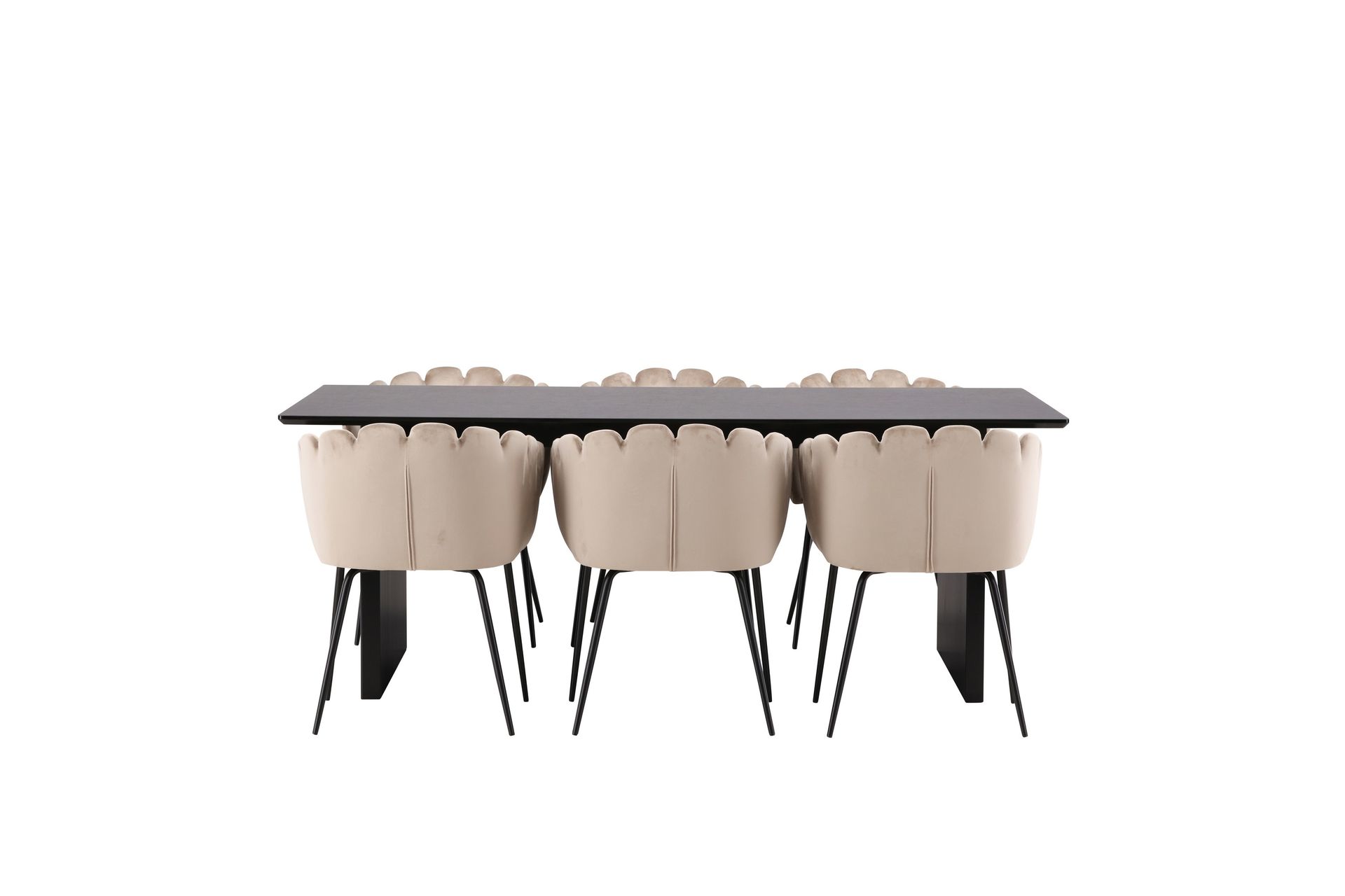 Vail Matgruppe 200 cm Rektangulær med 6 Limhamn stoler - Beige - Møbler - Bord - Spisegrupper