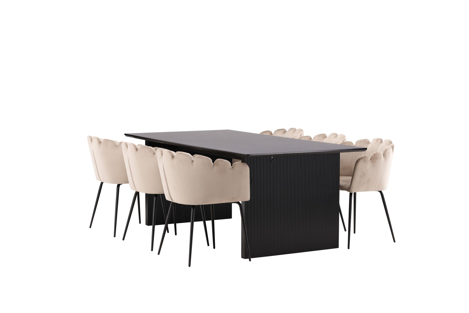 Vail Matgruppe 200 cm Rektangulær med 6 Limhamn stoler - Beige - Møbler - Bord - Spisegrupper