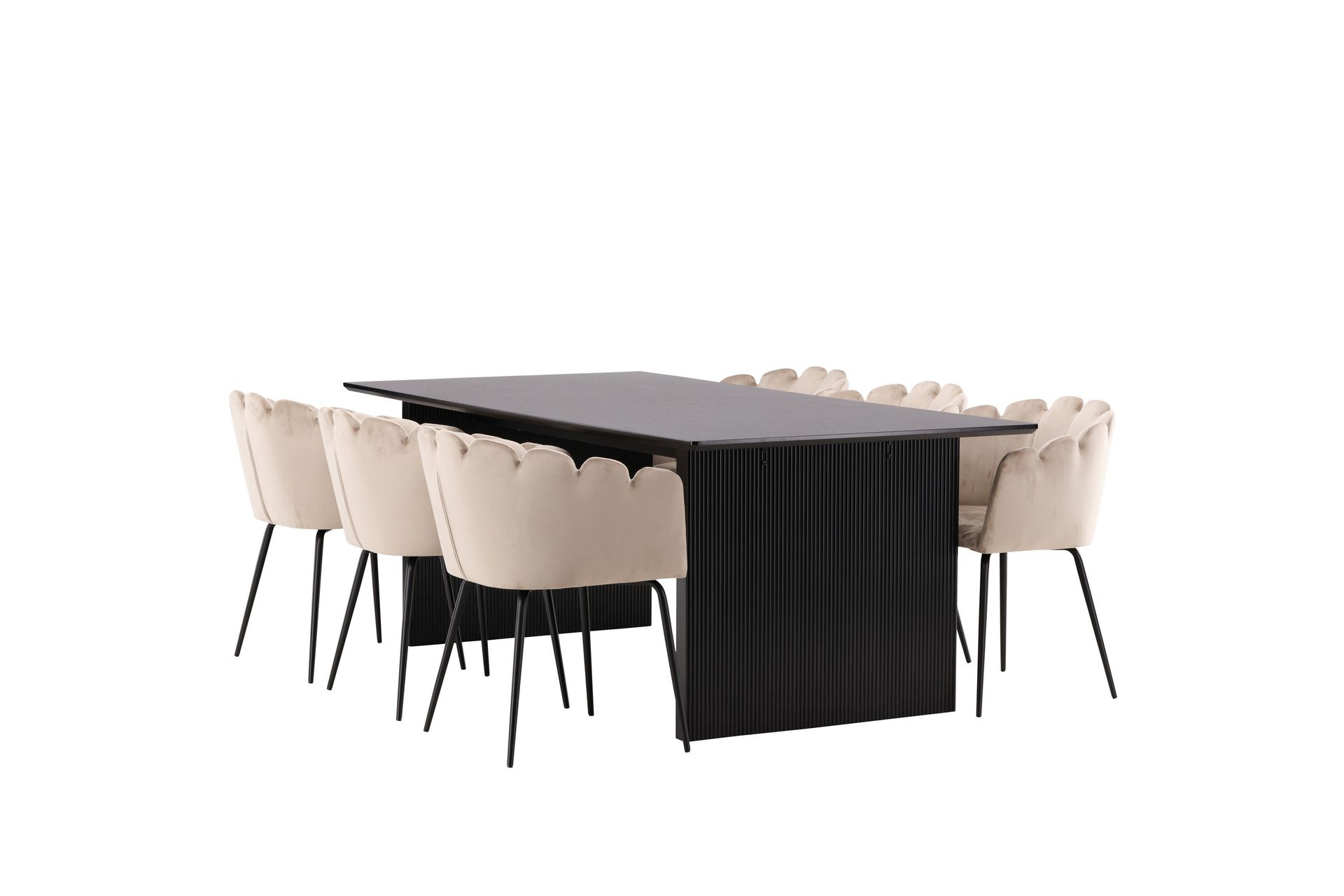 Vail Matgruppe 200 cm Rektangulær med 6 Limhamn stoler - Beige - Møbler - Bord - Spisegrupper