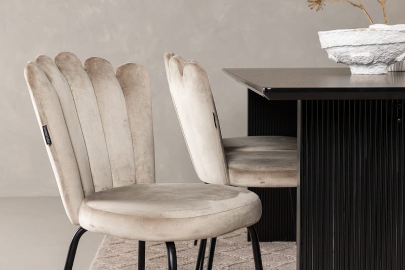 Vail Matgruppe 200 cm Rektangulær med 6 Limhamn stoler - Beige - Møbler - Bord - Spisegrupper