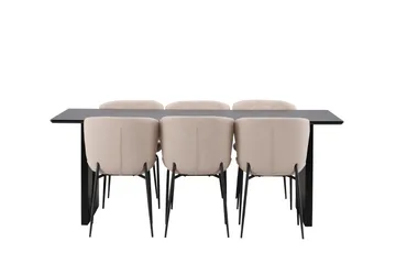 Vail Matgruppe 200 cm Rektangulær med 6 Modesto stoler