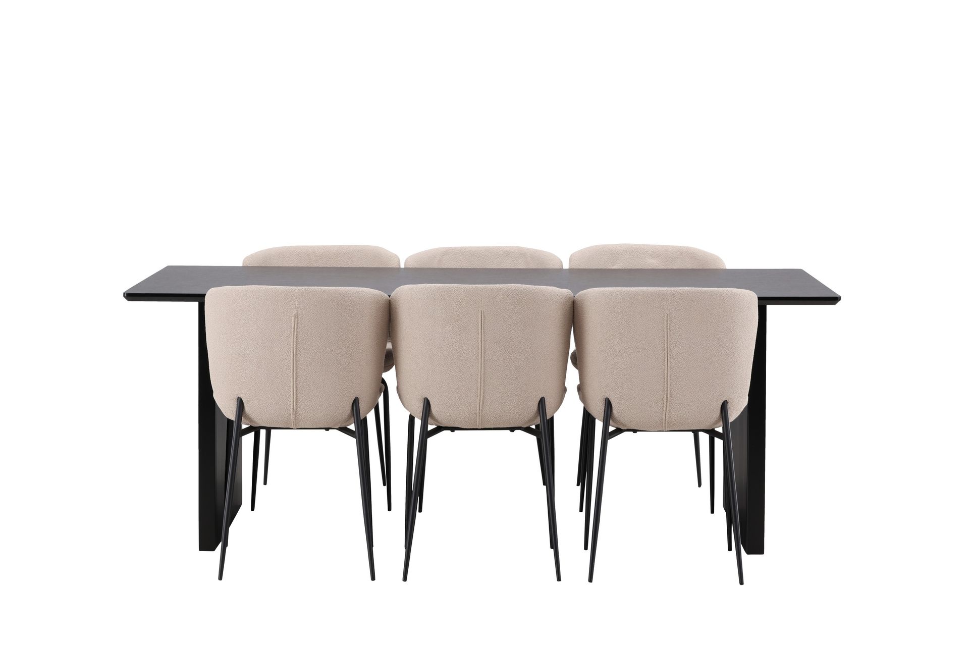 Vail Matgruppe 200 cm Rektangulær med 6 Modesto stoler - Beige - Møbler - Bord - Spisegrupper
