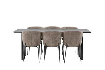 Vail Matgruppe 200 cm Rektangulær med 6 Modesto stoler