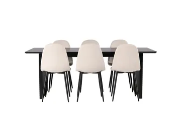 Vail Matgruppe 200 cm Rektangulær med 6 Polar stoler