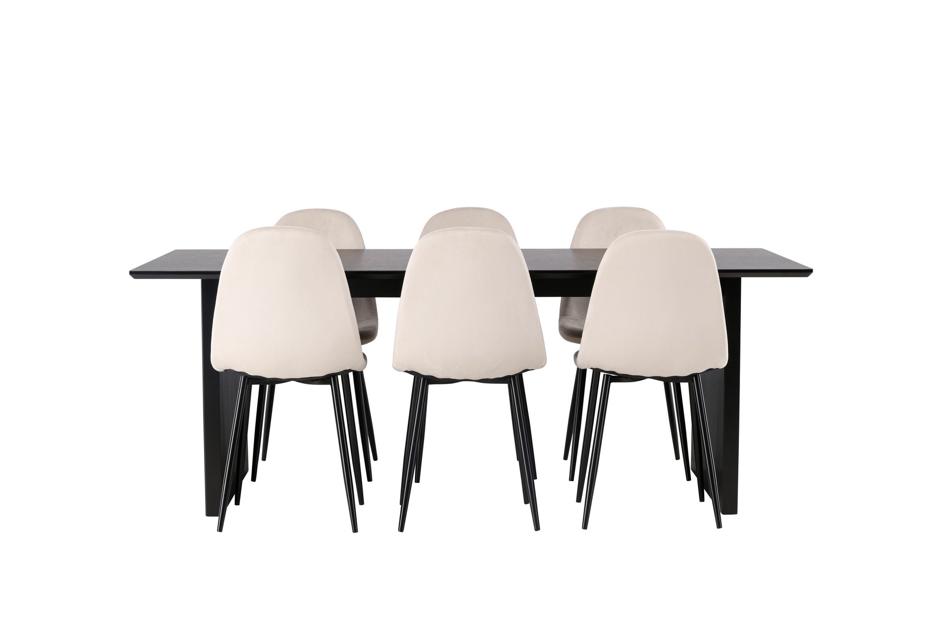 Vail Matgruppe 200 cm Rektangulær med 6 Polar stoler - Beige - Møbler - Bord - Spisegrupper