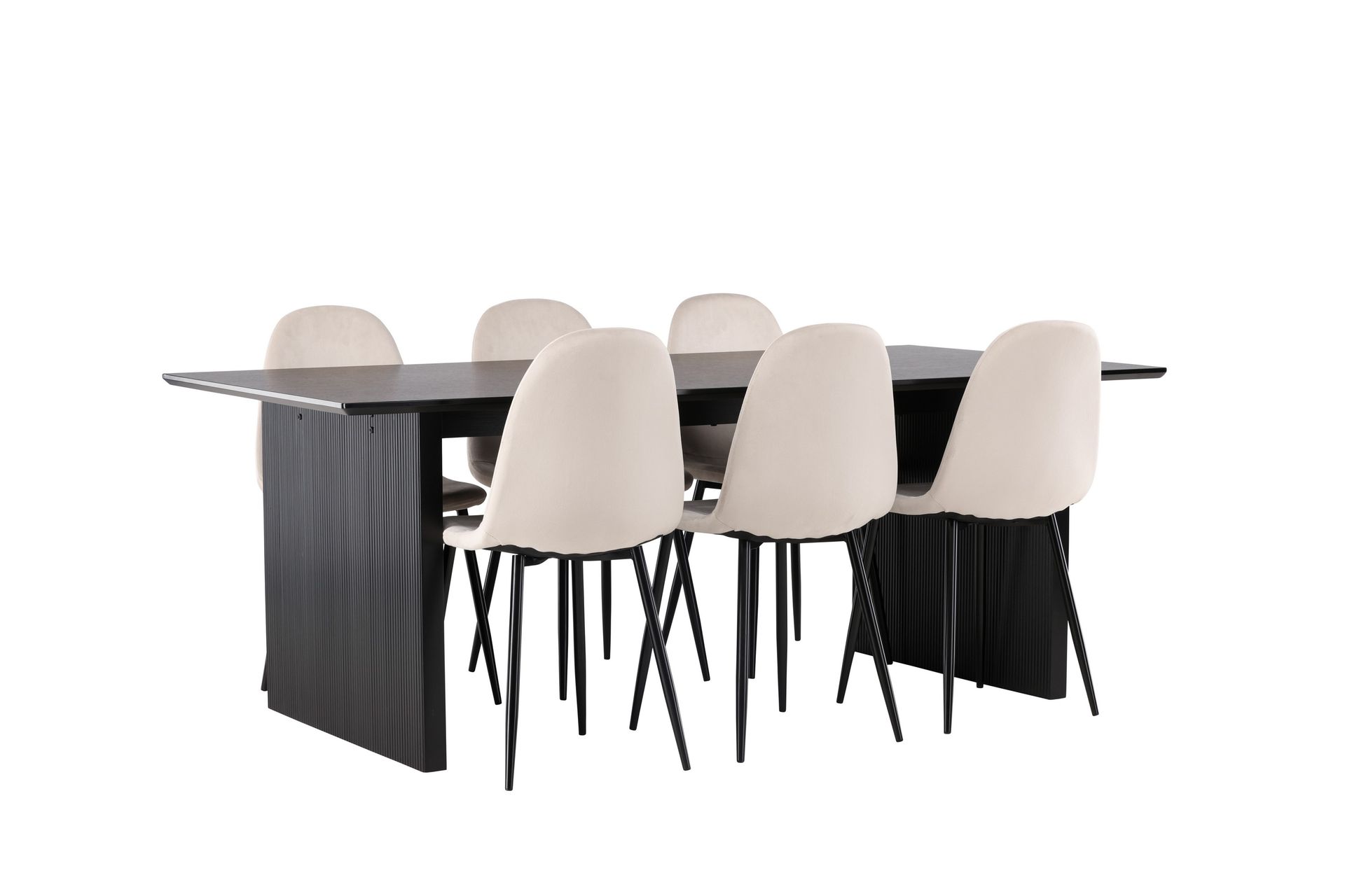 Vail Matgruppe 200 cm Rektangulær med 6 Polar stoler - Beige - Møbler - Bord - Spisegrupper