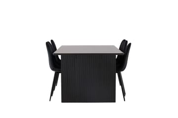Vail Matgruppe 200 cm Rektangulær med 6 Polar stoler - Sort - Møbler - Bord - Spisegrupper