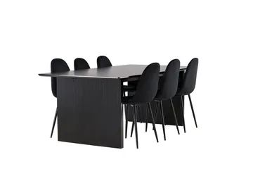Vail spisebord 200 cm med 6 Polar kjøkkenstoler - Møbler - Bord - Spisegrupper