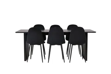 Vail spisebord 200 cm med 6 Polar kjøkkenstoler - Møbler - Bord - Spisegrupper