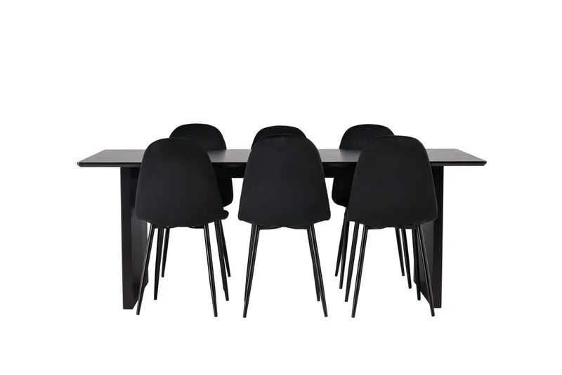 Vail spisebord 200 cm med 6 Polar kjøkkenstoler - Møbler - Bord - Spisegrupper