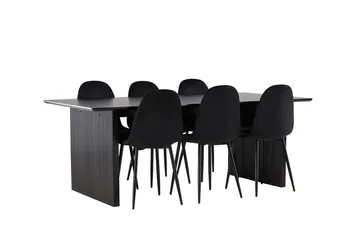Vail spisebord 200 cm med 6 Polar kjøkkenstoler - Møbler - Bord - Spisegrupper