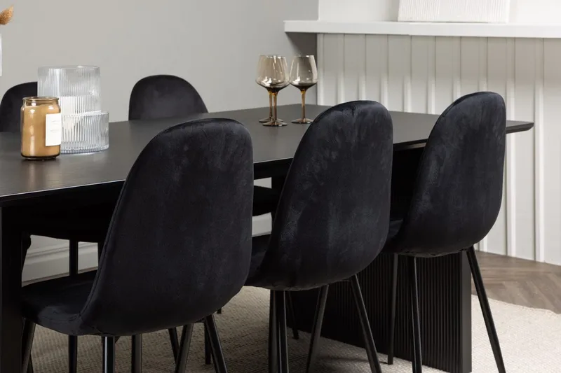 Vail spisebord 200 cm med 6 Polar kjøkkenstoler - Møbler - Bord - Spisegrupper