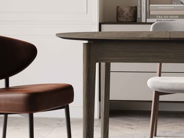 Valden Lite Uttrekkbart Rundt Spisebord 90–210 cm i Tre med Eikeutseende - Brun - Møbler - Bord - Spisebord & kjøkkenbord
