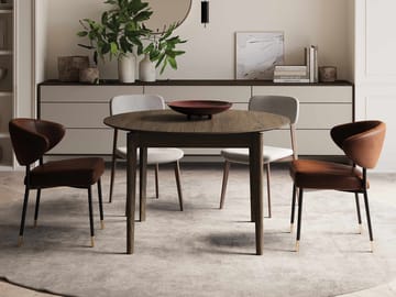 Valden Lite Uttrekkbart Rundt Spisebord 90–210 cm i Tre med Eikeutseende - Brun - Møbler - Bord - Spisebord & kjøkkenbord