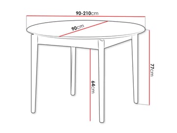 Valden Lite Uttrekkbart Rundt Spisebord 90–210 cm i Tre med Eikeutseende - Brun - Møbler - Bord - Spisebord & kjøkkenbord