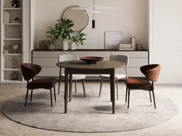 Valden Uttrekkbart Rundt Spisebord 120–240 cm i Tre med Eketrelook - Brun - Møbler - Bord - Spisebord & kjøkkenbord