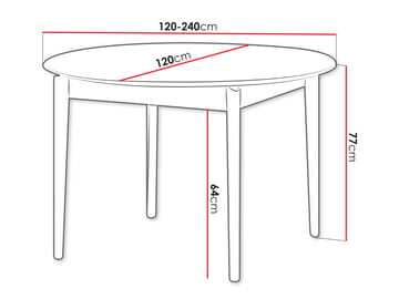 Valden Uttrekkbart Rundt Spisebord 120–240 cm i Tre med Eketrelook - Brun - Møbler - Bord - Spisebord & kjøkkenbord