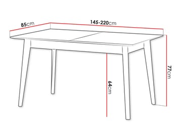 Valden Utvidbart Rektangulært Spisebord 145 cm med Eikeutseende - Brun - Møbler - Bord - Spisebord & kjøkkenbord