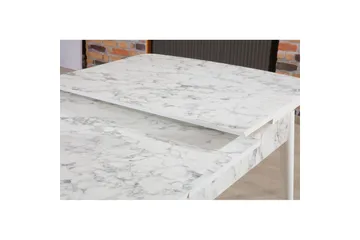 Valric Spisebord 132 cm Rektangulær - Hvit/Grå - Møbler - Bord - Spisebord & kjøkkenbord