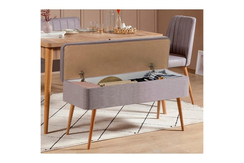 Valsot Spisegruppe 129 cm Rektangulær - Natur/Grå - Møbler - Bord - Spisegrupper