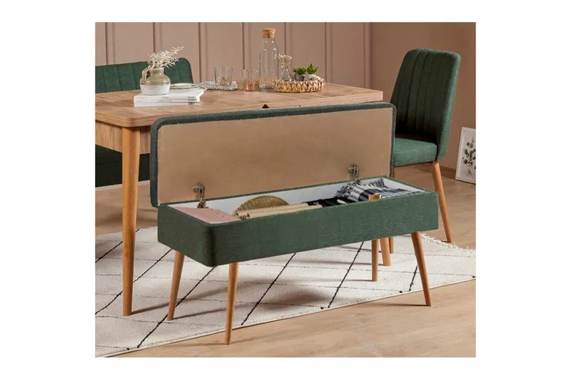 Valsot Spisegruppe 129 cm Rektangulær - Natur/Grønn - Møbler - Bord - Spisegrupper