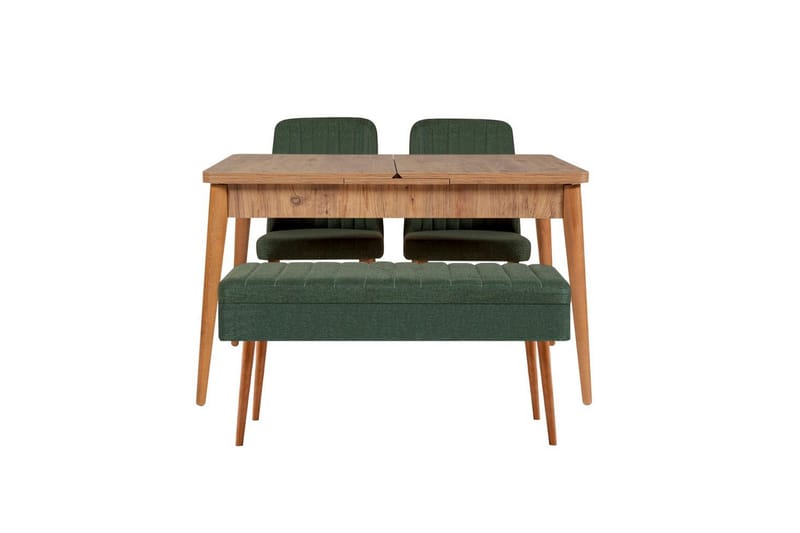 Valsot Spisegruppe 129 cm Rektangulær, Natur/Grønn