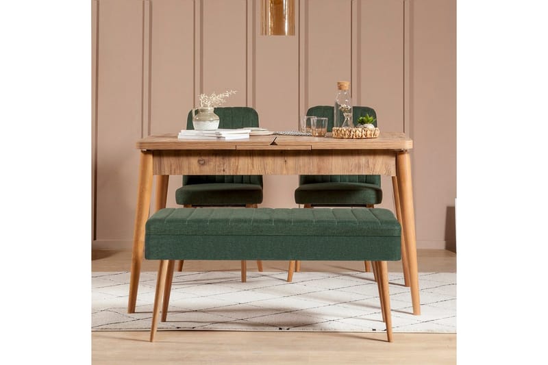 Valsot Spisegruppe 129 cm Rektangulær - Natur/Grønn - Møbler - Bord - Spisegrupper