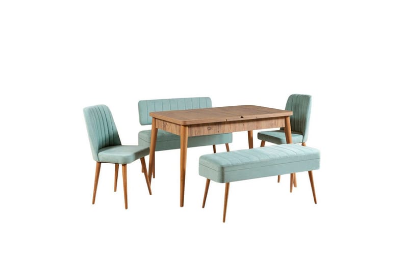 Valsot Spisegruppe 129 cm Rektangulær - Natur/Grønn - Møbler - Bord - Spisegrupper