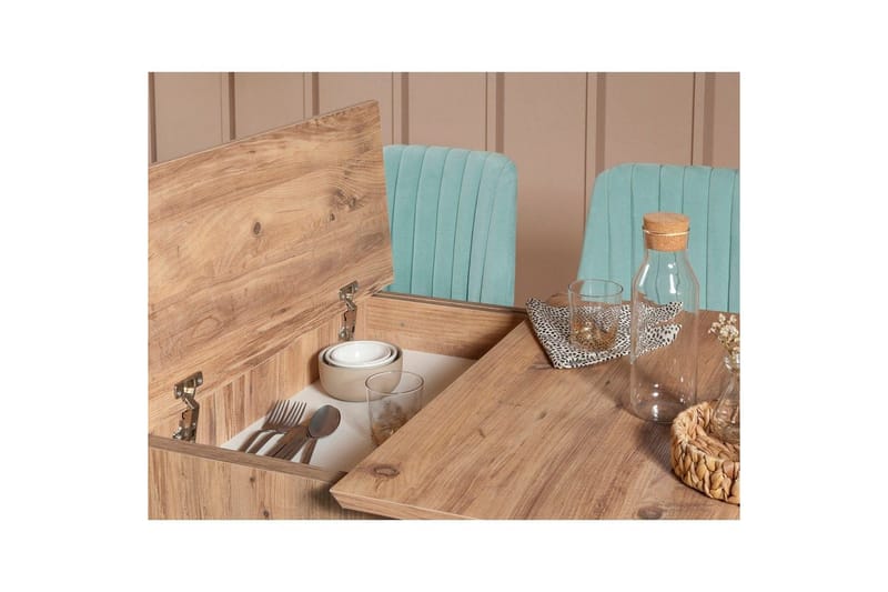 Valsot Spisegruppe 129 cm Rektangulær - Natur/Grønn - Møbler - Bord - Spisegrupper