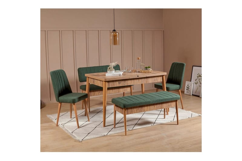 Valsot Spisegruppe 130 cm Rektangulær - Natur - Møbler - Bord - Spisegrupper