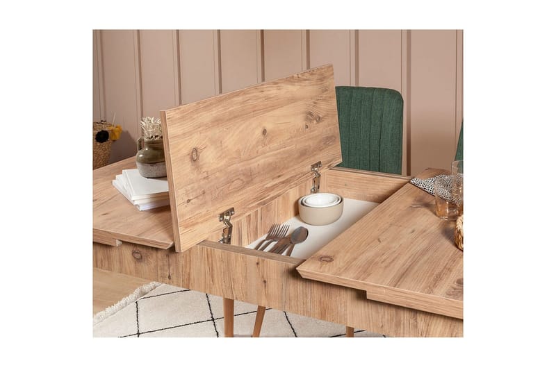 Valsot Spisegruppe 130 cm Rektangulær - Natur - Møbler - Bord - Spisegrupper