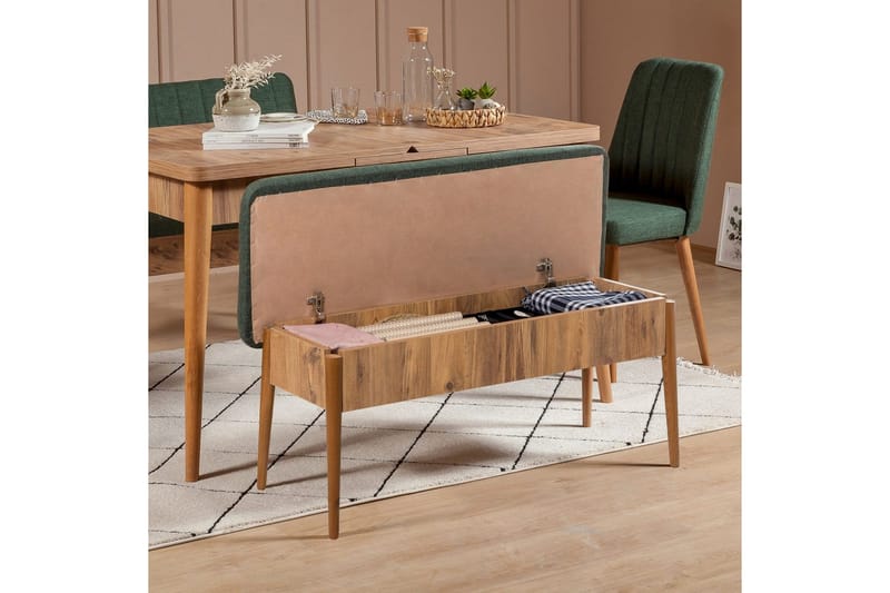 Valsot Spisegruppe 130 cm Rektangulær - Natur - Møbler - Bord - Spisegrupper