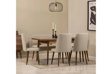 Valsot Spisegruppe Rektangulær - Beige - Møbler - Bord - Spisegrupper
