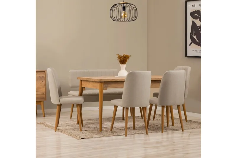 Valsot Spisegruppe Rektangulær, Beige