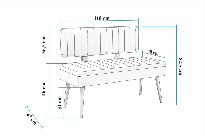 Valsot Spisegruppe Rektangulær - Beige - Møbler - Bord - Spisegrupper