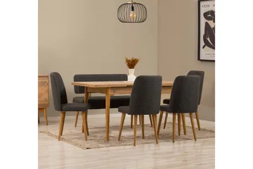 Valsot Spisegruppe Rektangulær - Mørkegrå - Møbler - Bord - Spisegrupper
